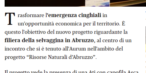 filiera della selvaggina